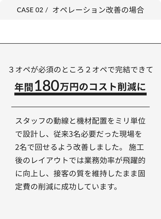 オペレーション改善の場合